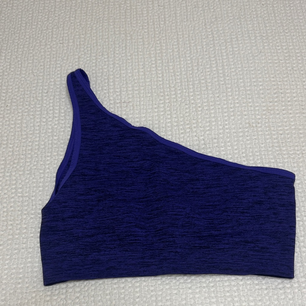 One-Shoulder Purple Peloton Sports Bra